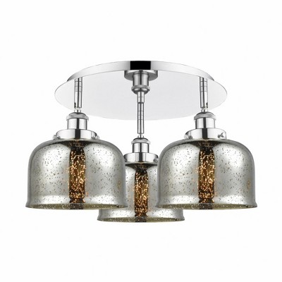 Bell - 3 Light Flush Mount In Art Deco Style-9.25 Inches Tall and 19.75 Inches Wide