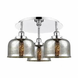 Bell - 3 Light Flush Mount In Art Deco Style-9.25 Inches Tall and 19.75 Inches Wide - 1 of 1