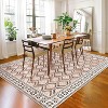 Geometric Trellis Area Rug - Vintage Medallion Distressed Design,Machine Washable,Stain Resistant & Non-Slip Indoor Accent Rug - 4 of 4