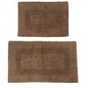 Cotton Bath Mat Set- 2 Piece 100 Percent Cotton Mats- Reversible, Soft, Absorbent Bathroom Rugs By Hastings Home (Taupe) - 4 of 4