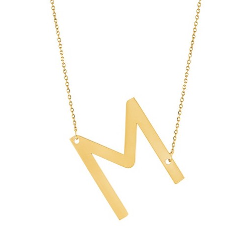 Kisper 18k Gold Plated Stainless Steel Large Sideways Initial Pendant Necklace M Target