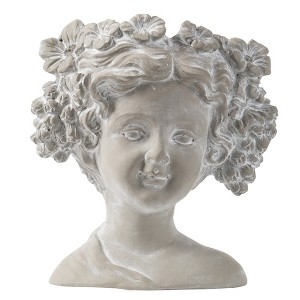 Chery Life Cement Bust Wall Planter - Indoor Outdoor Home Garden Decor, 8" x 4" x 9" - 1 of 4