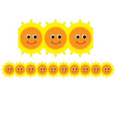 Hygloss Happy Sun Die Cut Border, 12 Strips/36 Feet (Pack of 6)