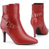 BLISSFUL STEP Pointed Toe with Buckle Dressy Stiletto Heel Ankle Boots for Women - 2 of 4