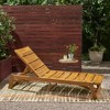 Acacia Wood Patio Chaise Lounge -Slat Paneling, Patio Accent Chair, Sleek Exotic Adjustable Outdoor Recliner Chair -Christopher Knight Home - 2 of 4