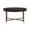 Round Sylvie Oak/Metal Coffee Table Black - Armen Living - 3 of 4