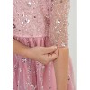 2Bunnies Girls Sparkle Sequin Beaded Tulle Flower Girl Party Dress - 2 of 4
