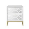 Averina 2 Drawers 45° Splicing White  Mirror Front Nightstand With Storage -The Pop Home - 3 of 4