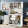 TiramisuBest 72" Freestanding Kitchen Pantry Cabinet with 3 Drawers&6 Adjustable Door Shelves for Bathroom/Dining Room/Office/Entryway (Black) - 3 of 4
