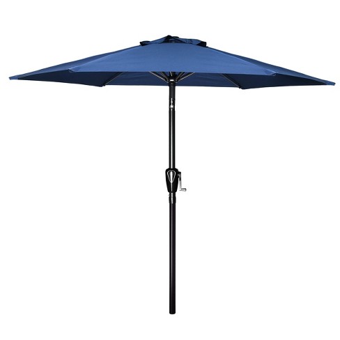 Sugift 7.5 Ft. Market Outdoor Patio Umbrella In Blue With Push Button ...