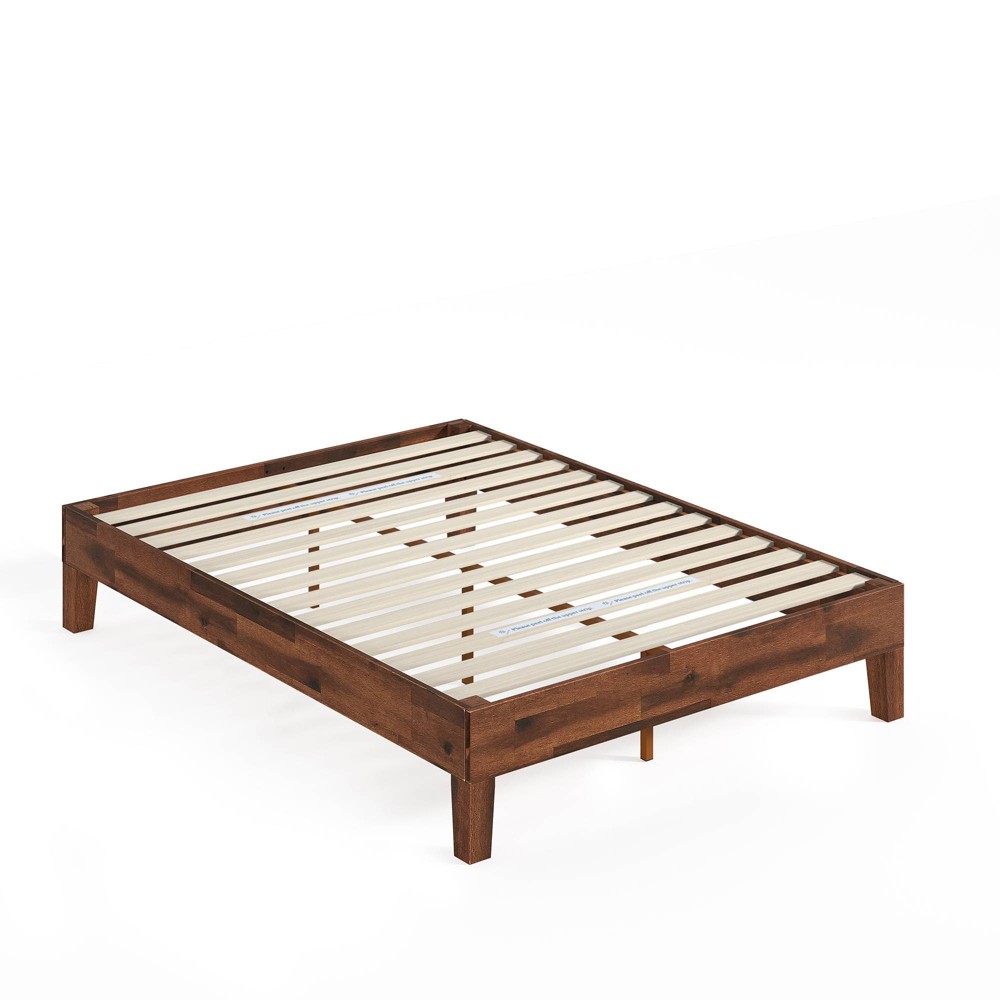 Photos - Bed Zinus King Marissa 12" Deluxe Wood Platform  Frame Brown  