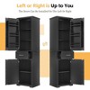 TIRAMISUBEST Tall Bathroom Storage Cabinet with 1 Drawer, Freestanding Storage Cabinet with Two Different Size Doors and Adjustable Shelf - 3 of 4