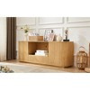 64" Modern Wavy TV Stand with Rounded Corners, Vertical Stripe Wooden Storage Cabinet and Sideboard for Living Room - 4 of 4