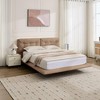 PAGED Queen Size Floating Bed with LED, PU Upholstered Bed Frame with Tufted Headboard for Kids, Teens, Adults, No Box Spring Required, Khaki - 2 of 4