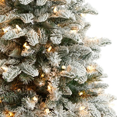 4ft Flocked White Fir Christmas Tree with Warm White Lights