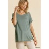Slickblue Sheer Dolman Sleeve Scoop Neck Top for Women – Ivory – Side Slit – Casual & Relaxed Wear - S - 2 of 4