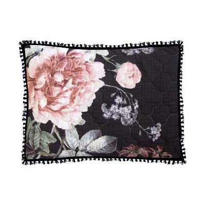 Standard Rosalie Reversible Sham Black - New York Botanical Garden