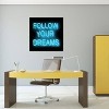 Neon Follow Your Dreams Aqua on Black by Hailey Carr Unframed Wall Canvas - iCanvas - 4 of 4