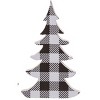 Transpac Set of 4 Multicolored MDF Plaid Trees Decorative Objects for Holiday Tabletop Indoor Use Christmas Gifts - 3 of 4