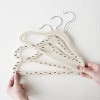 3 Sprouts Kids & Baby Velvet Hangers 30 pack - Double Dot Beige - 4 of 4