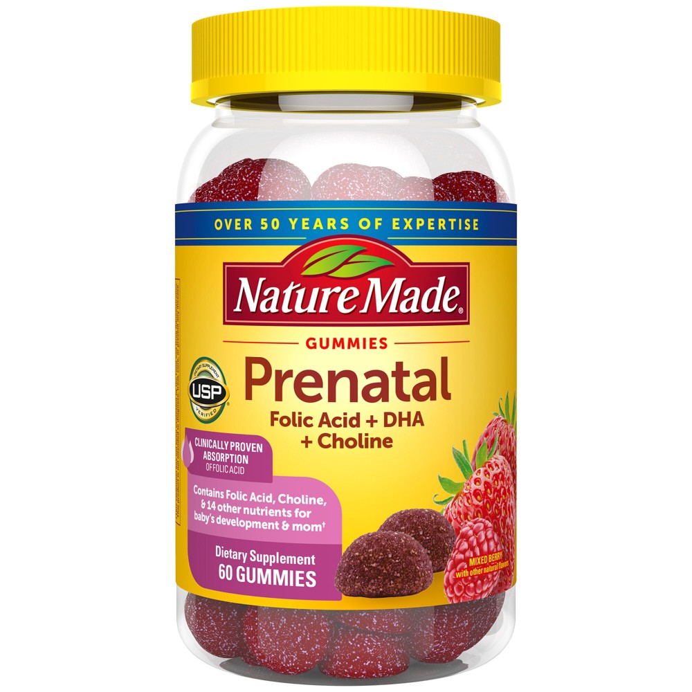 Photos - Vitamins & Minerals Nature Made Prenatal Gummies, DHA, Folic Acid, Choline, Prenatal Vitamins