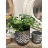 Slickblue Decorative Cement Planter with Black Wash Aboriginal Design - 2 of 4