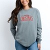Simply Sage Market Women's Embroidered Merry Christmas Long Sleeve Garment Dyed Tee - 2 of 4