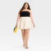 Women's Tube Bubble Mini A-Line Dress - A New Day™ Black/Cream - 3 of 3