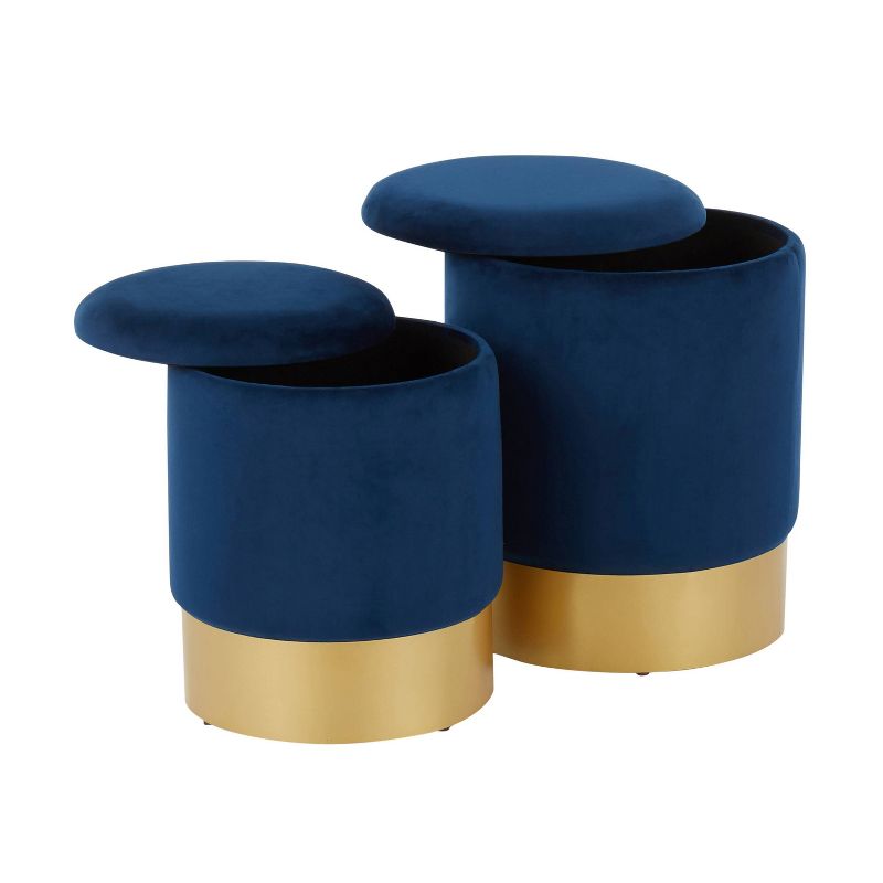 Set of 2 Marla Contemporary Glam Nesting Ottomans - LumiSource, 5 of 12