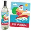 Big Dot of Happiness Tropical Christmas - Beach Santa Holiday Party Decorations for Women and Men - Wine Bottle Label Stickers - Set of 4 - 2 of 4