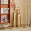 KWPZQEB Floor Metal Decorated Vases Set of 3, Gorgeous Home Decoration, Big Standing Vase with Modern Geometry Texture for Home - 3 of 4