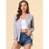 Allegra K Women's Casual Plaid Blouse Button Up V-Neck Long Sleeve Western Shirt - 2 of 4