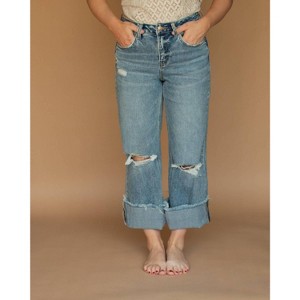 Women's Cam Distressed Crop Jean - FLYING MONKEY - 1 of 3