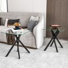 Dolonm 17.72" Square Clear Tempered Glass End Table,Stylish Design with Golden Metal Legs, Side Table for Living Room, 2 pcs - 4 of 4