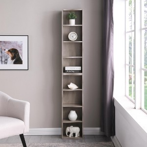 ORRD 8-Layer Adjustable Ultra-Thin Bookshelf, Wavy Border Design Narrow Display Storage Shelf for Home Office - 1 of 4