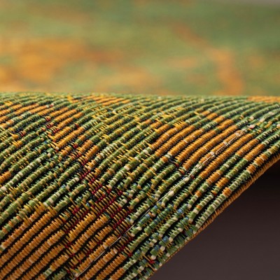 Green Kermin Watercolor Effect Indoor/Outdoor Synthetic Rug