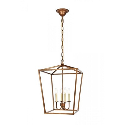 Elegant Lighting Maddox Collection Pendant D17 H24.25 Lt:4 Vintage Gold Finish