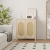 Rattan Storage Cabinet Modern Sideboard Buffet Cabinet , Door, Boho Small Console Cabinet, Storage for Living Room and Dining Room - 2 of 4