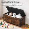 Storage Chest with Metal Frame, Farmhouse Toy Box with Safety Hinge | Wooden Storage Bench for Entryway, Bedroom & Living Room, Brown - 4 of 4