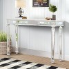 48" Vintage Mirror Console Table, Glam Wood Carved Foyer Accent Table with Antique Finish for Entryway or Living Room – Cuddlewood - 2 of 4
