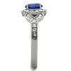 Slickblue Women's Ring, Montana Blue Oval Synthetic Glass, Stainless Steel, Halo Setting, Polished Finish, size 5-10 - 4 of 4