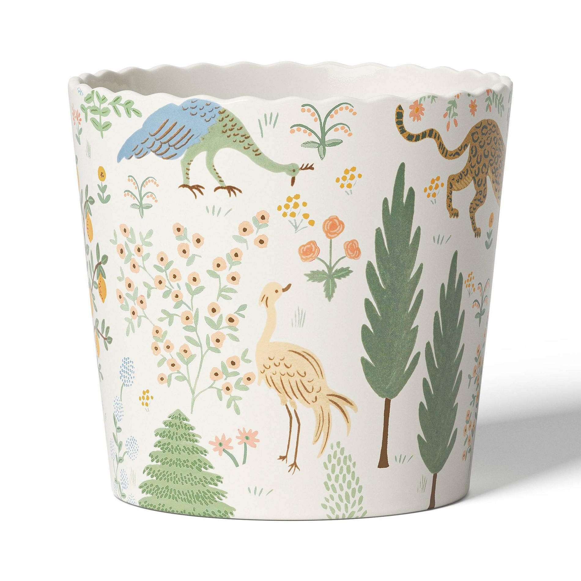 Rifle Paper Co. x Target Indoor Planter Menagerie: Ceramic Planter Pot, Glazed Finish, Round, Multicolor, 6.02" Width