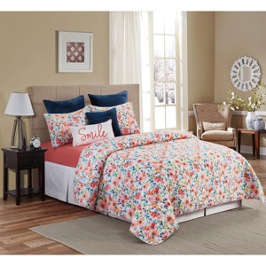 C&F Home Nicole Spring Floral Cotton Quilt Set  - Reversible and Machine Washable - 1 of 4