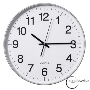 Clockswise Black Analog Clock – Silent, Non-Ticking for Wall, Office Desk, Table and Shelf, Battery-Operated Perfect for Home Office - 1 of 4