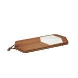 Nambe Chevron Cutting Board, 17 Inch Cutting and Serving Board for Cheese, Charcuterie and Appetizers, Made of Acacia Wood and Marble