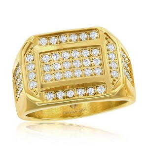 Metallo Stainless Steel, CZ Ring - Gold Plated - Available Sizes:  13 ,  12 ,  11 ,  10 ,  9 - 1 of 4