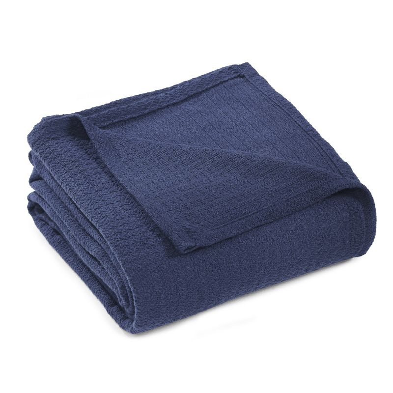 Waffle Weave Honeycomb Knit Cotton Blanket by Blue Nile Mills, 1 of 11