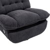 Okak Elegant Swivel Recliner Adjustable Chair Accent Chair with Soft Cushion Chenille Glider Chair Sofa with Metal Base for Lounge Bedroom, Black - 4 of 4