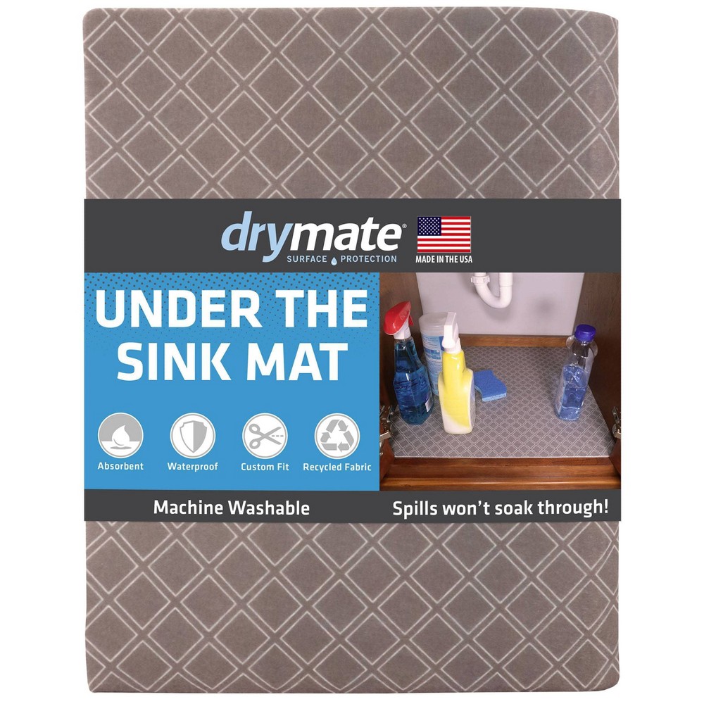 Photos - Other Accessories Drymate 24"x59" Under the Sink Mat Taupe Diamond Squares Beige 