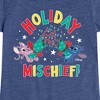 Girls' - Lilo and Stitch - Holiday Mischief Christmas Fitted Short Sleeve Graphic T-Shirt - 2 of 4
